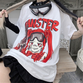 mujer camisetas goth camisetas y2k harajuku tops anime impresión suelta manga corta kawaii gráfico camiseta top nueva ropa gótica