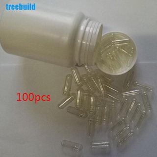[Treebuild] 100 piezas tamaño estándar 0 cápsulas vacías de gelatina transparentes gelatintransparente