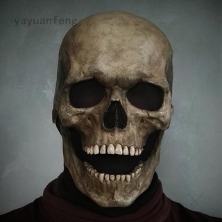 Máscara de calavera de cabeza completa/casco con mandíbula móvil espeluznante Halloween calavera máscara de miedo esqueleto tocado