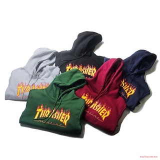 Tide brand thrasher men and women couple hooded sweater Korean version loose spring and autumn thin flame hoodie jacket Japanese version