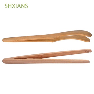 shxians - pinza para ensalada (2 unidades, pinzas de té, pinzas de té, nueva herramienta de cocina, pinzas, alimentos, tocino, azúcar, madera de bambú)