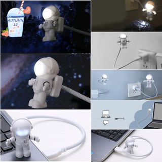 AUTUMN12 Nuevo Luz de noche Lectura USB Lampara LED Laptop Mini Ajustable Popualr Astronauta Spaceman