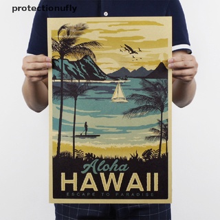 Pfmx retro hawaii posters office kraft paper bar cafe home decor painting wall sticker Glory