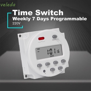 VELEDA 7 Days Timer Switch Rechargeable Battery CN101A Time Relay Automatic Loop Programmer 5V 12V 24V 110V 220V Programmable Digital Timer