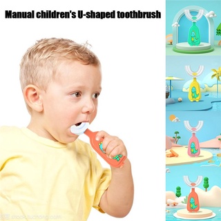 360 grados niños en forma de u cepillo de dientes niño bebé de 2-6-12 años de edad niños suaves en forma de u cepillado limpieza de dientes