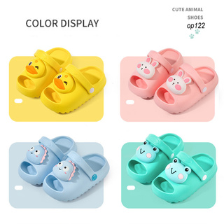 OP_1 Pair Children Slippers Cartoon Animal Decor Anti-slip Breathable Toddlers Open Toe Sandals for Summer (9)