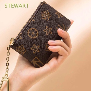 STEWART Flower Printing Wallet Leather Key Bag Mini Purse Small Zipper Coin Purse Classical Printed Short Wallet Card Wallet Coin Bag/Multicolor