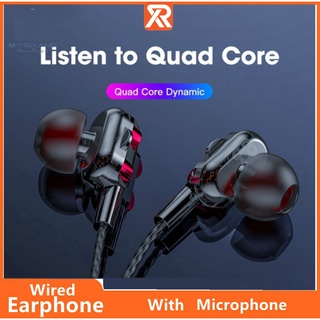 [disponible en inventario] audífonos con micrófono/altavoces duales de 4 núcleos/deportes dinámicos para juegos de 3.5 mm HiFi/audífonos manos libres para juegos