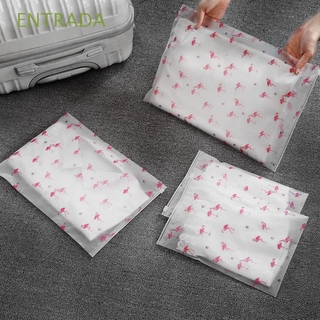 ENTRADA 1/5pcs nueva bolsa de plástico de viaje con cierre de cremallera bolsa de almacenamiento portátil EVA impermeable organizador de tela translúcido flamenco