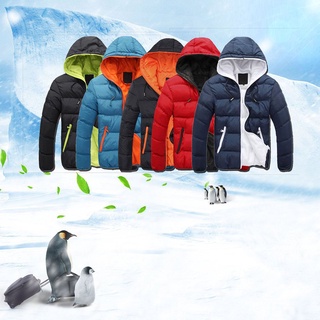 pork1 invierno de los hombres engrosamiento Chamarra casual algodón abrigo de color sólido casual Chamarra