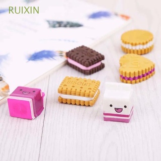 RUIXIN Cute Cartoon Eraser Kids Biscuit Eraser Boxed Eraser Gift Pencil Eraser Rectangular Kawaii School Supplies 6pcs/pack Milk Eraser