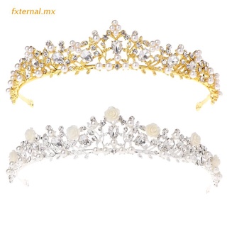 fxt perla corona novia boda tiara princesa joyería mujeres lujo reina decoración