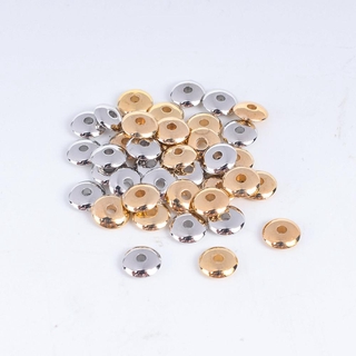 50-500 unids/lote oro rodio Color plano plástico suelto espaciador perlas Diy accesorios CCB encantos abalorios para hacer joyas suministros