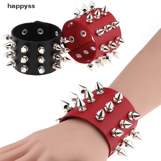 happyss - pulsera de tres filas con remache, diseño de cuero pu, punk gótico, regalo mx