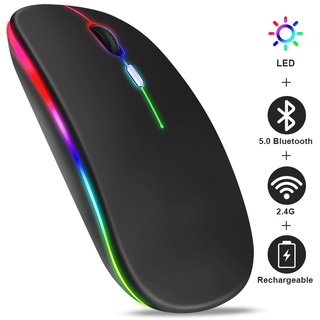 Nuevo Ratón Inalámbrico Bluetooth Con USB Recargable RGB Para Ordenador Portátil PC Macbook Gaming Mouse