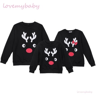 suéter europeo de manga larga familiar con estampado de ciervo para navidad padre-hijo ropa de hogar
