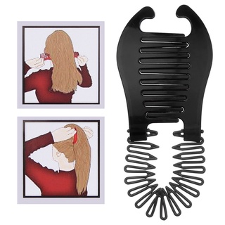 1PC plegable plástico peine de pelo cola de caballo herramienta de peinado moderno plátano Clip de enclavamiento peine francés lado peine para mujeres niñas DIY estilo de pelo (negro)
