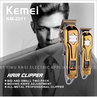 Kemei Clippers Para Hombres Inalámbrico De Corte Cercano T-Blade Trimmer Kit Profesional De Pelo