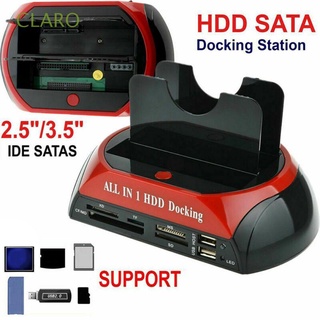 CLARO HD BOX Dual USB 2.0 DHL 2.5 / 3.5 inch IDE HDD Docking Station New Hard Drive Card Reader External Clone SATA