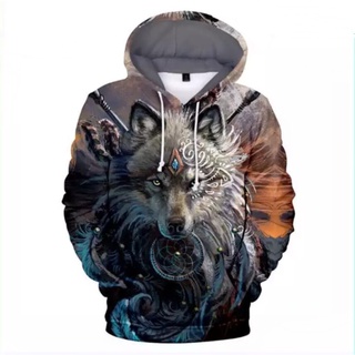 2021 2021 nueva sudadera con capucha de lobo para hombre sudadera con capucha cabeza de lobo sudadera outwear