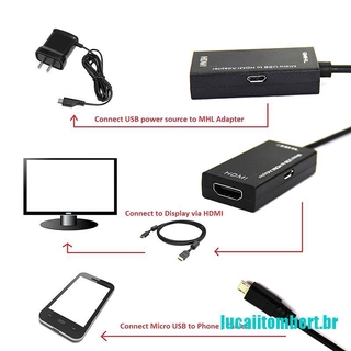 () cable adaptador micro usb 2.0 a hdmi hdtv tv hd para teléfono celular samsung lg s7 (8)