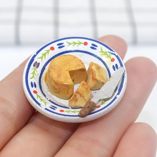 hkanda 1/12 Mini pastel de queso Artificial piezas cortadas modelo casa de muñecas juguete DIY juego de regalo