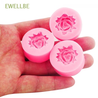 EWELLBE DIY Molde Chocolate Flor de rosa Molde 3D Silicona Fondant Herramienta de hornear Decoracion de pastel
