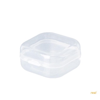 realmaa cuadrado transparente plástico joyería cajas de almacenamiento cuentas artesanía caso contenedores