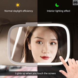espejo parasol de coche con luces led maquillaje parasol espejo cosmético ajustable espejo de tocador clip en automóvil pantalla táctil espejo de maquillaje (3)