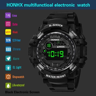 Promotion Fashion Waterproof Men's Boy LCD Digital Stopwatch Date Rubber Sport Wrist Watch (5)