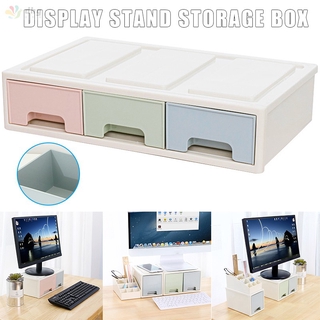 Soporte de Monitor LCD con cajón de oficina organizador de caja de almacenamiento para escritorio (1)