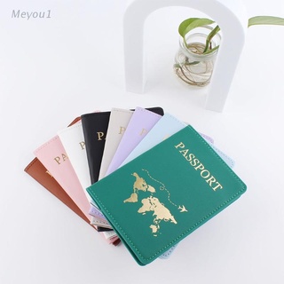 meyou1 mapa pasaporte caso de cuero pu pasaporte bolsa de viaje cartera de documentos libro organizador