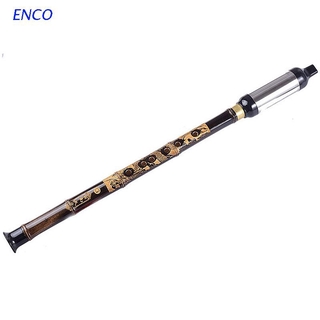 ENCO flautas Woodwind negro bambú chino Yunnan Bawu G llavero instrumento de música