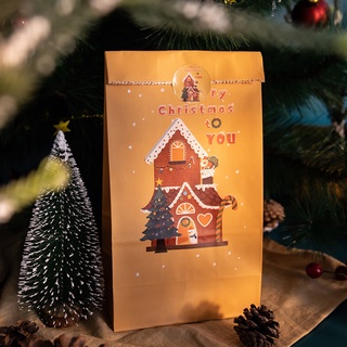 Bolsa de caramelo de navidad hermoso ambiental papel Kraft bolsa de papel Kraft bolsas de navidad (7)