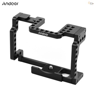 [tech] Andoer cámara jaula Rig aleación de aluminio con zapata fría 1/4 hilo Compatible con cámara Canon M50 sin espejo