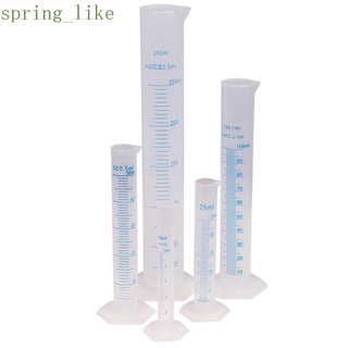 SPRING_LIKE Laboratory Tools Graduated Cylinder Lab Supplies Graduated Tube Measuring Cylinder Chemistry Cooking Transparent Kitchen Tools 10/25/50/100/250/500ml School Lab Tool Plastic Measuring Cylinder