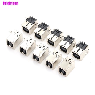 [Brightsun] 10 piezas USB hembra tipo-B puerto de 4 pines ángulo recto PCB DIP Jack Socket AD