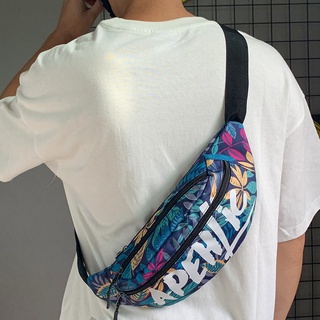 Japonés bolsa de pecho de los hombres de la marca de moda de la calle de tendencia personalizada bolsa de mensajero de las mujeres versátiles ins bolsa de cintura (2)