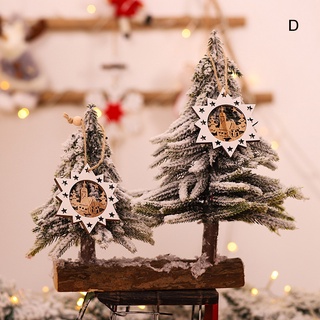 2pzas adornos de madera para colgar en árbol de navidad/estrella de cinco puntas/colgante de campana/regalos (5)