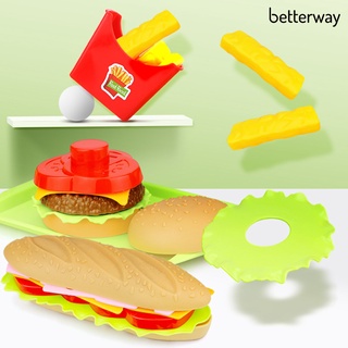 Betterway simulación de comida rápida hamburguesa papas fritas modelo de cocina niños pretender jugar juguete
