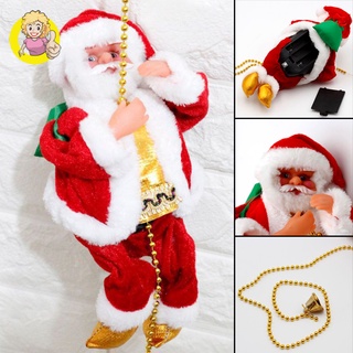 Santa Claus Musical Climbing Rope Electric Hanging Toy Christmas Decoration For Home Office Door