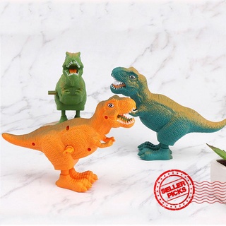 wind up reloj de juguete de plástico saltar dinosaurio niños kindergarten juguete regalo pequeño b4h0