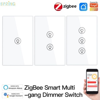 Tuya ZigBee Smart Multi-Gang Light Dimmer Switch 1/2/3 Independent Control Funciona Con Alexa Google Home Shower (1)