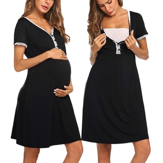 Twice**Mujer maternidad manga corta vestido de lactancia materna camisas ropa