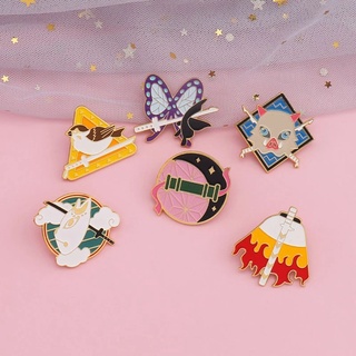 MAOQI Jewelry Gifts Metal Brooch Creativity Brooch Demon Slayer Brooch Cartoon Badges Bag Accessories Jacket Pin Cartoon Jewelry Clothes Decoration Hat Decorative Backpacks Decoration Anime Badge (6)