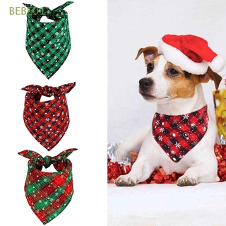 BEBE01 Lavable Bandanas de Navidad para perros Accesorios para disfraces Tela escocesa de búfalo Bandana triangular para perros Reversible Algodón Decoración Copos de nieve Bufanda para mascotas