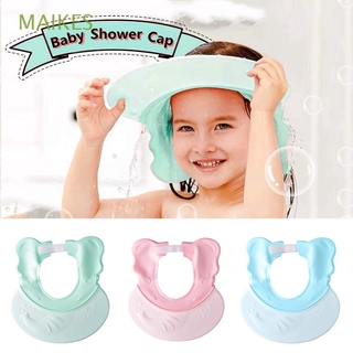 MAIKES Safe Silicone Bath Visor Waterproof Shampoo Shield Baby Shower Cap Ear Protection Portable Cute Adjustable Head Cover Baby Bath Cap/Multicolor