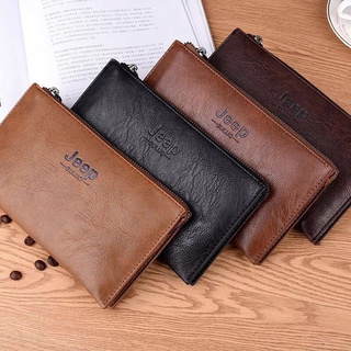 Jeep Men's Clutch Leather Leather Multi-function Card Holder Long Wallet (5)