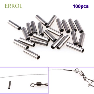 ERROL 100pcs Fishing Wire Pipe Accessories Crimp Sleeves Connector Fishing Line Tube Stainless Steel Round Copper Alloy Tackle Tools/Multicolor