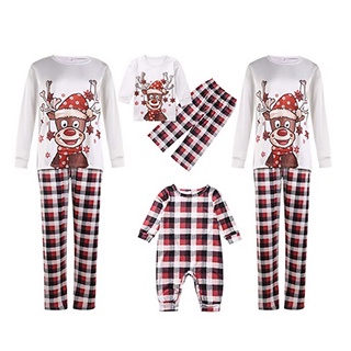 conjunto de pijamas navideños que combinan para padres e hijos